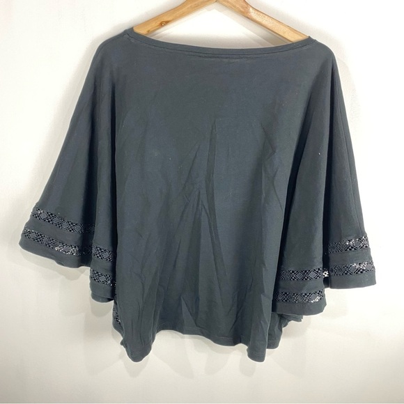 Lauren Ralph Lauren Flowy Lace Dolman Sleeve Poncho Blouse Shirt Top Medium - Picture 5 of 5
